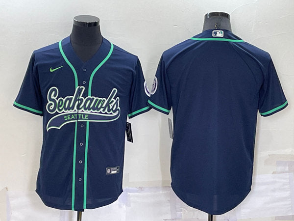 Custom Seattle Seahawks navy jersey
