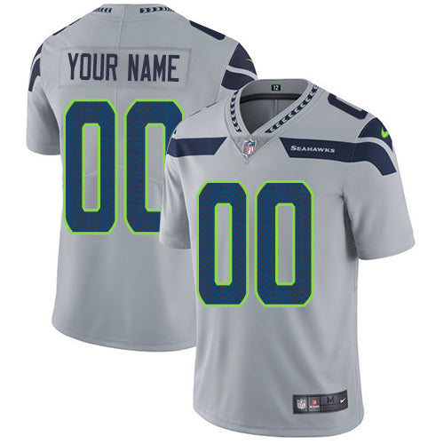 Custom Seattle Seahawks gray Alternate jersey