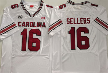 LaNorris Sellers South Carolina Gamecocks white jersey