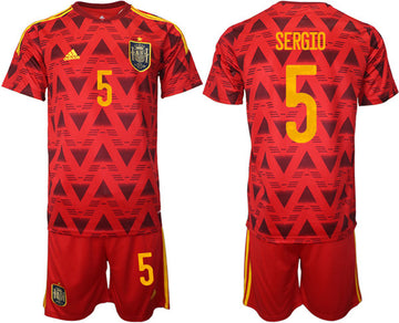 Sergio Spain National Team red Home jersey