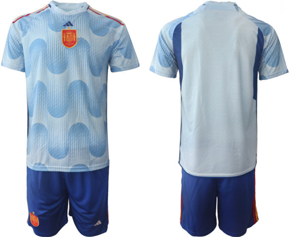 Custom Spain National Team blue Away jersey