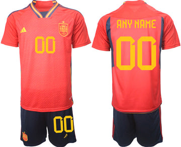 Custom Spain National Team red Home jersey
