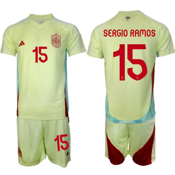 Sergio Ramos Spain National Team yellow Away jersey