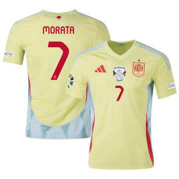 Alvaro Morata Spain National Team yellow Away jersey