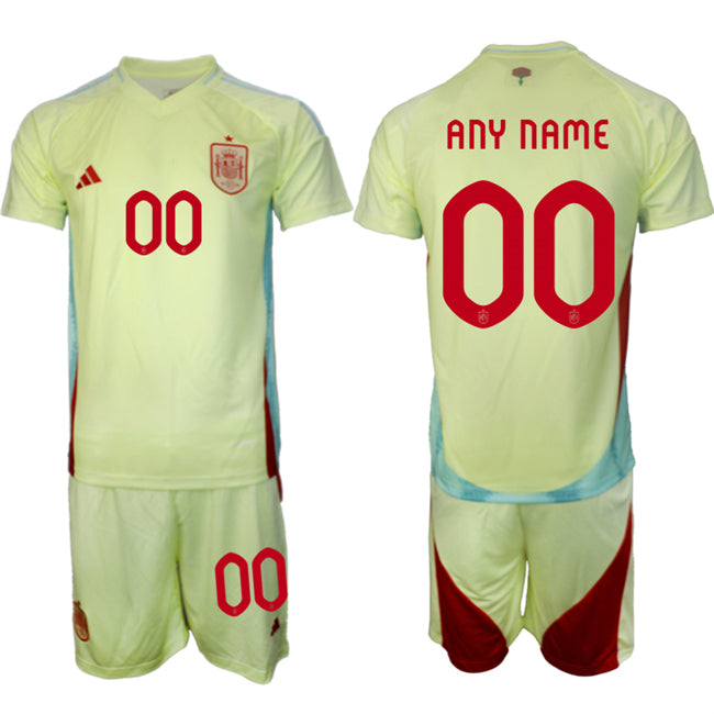 Custom Spain National Team yellow Away jersey