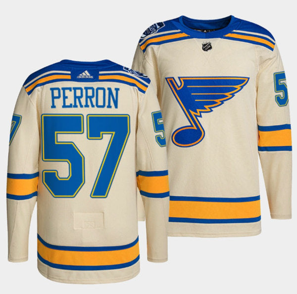 David Perron St. Louis Blues cream Winter Classic jersey