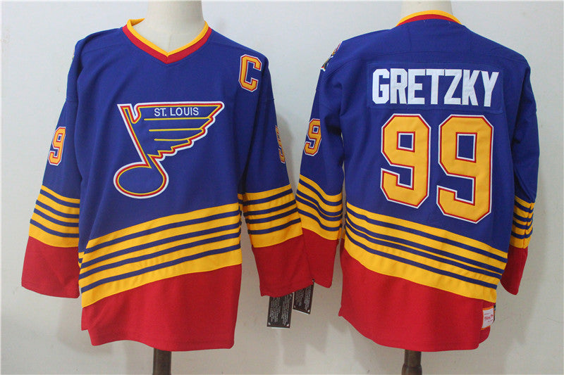 Wayne Gretzky St. Louis Blues blue Throwback jersey