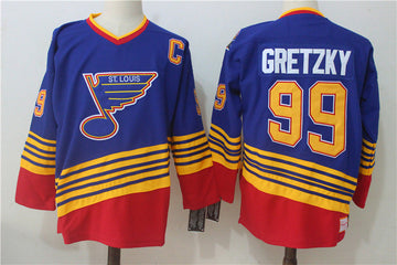 Wayne Gretzky St. Louis Blues blue Throwback jersey