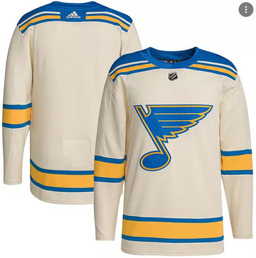 Custom St. Louis Blues cream Winter Classic jersey