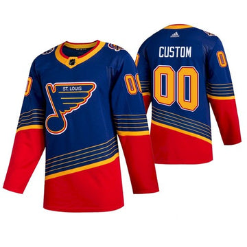 Custom St. Louis Blues blue Reverse Retro jersey