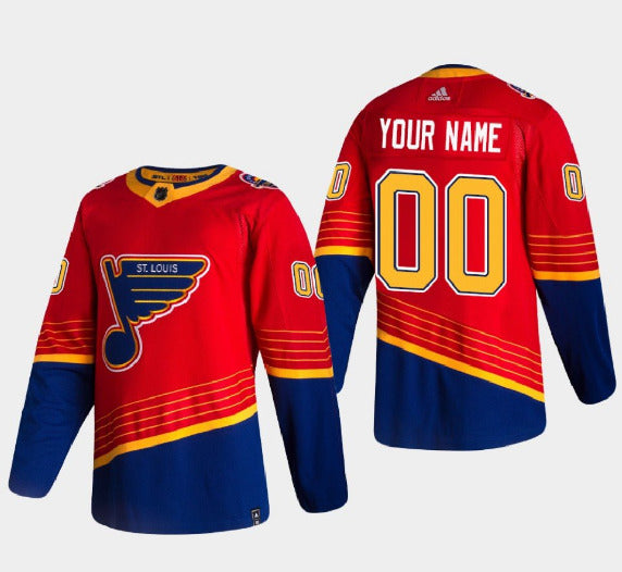 Custom St. Louis Blues red Reverse Retro jersey