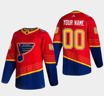 Custom St. Louis Blues red Reverse Retro jersey