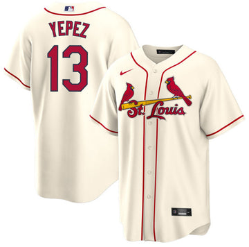Juan Yepez St. Louis Cardinals cream jersey