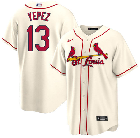 Juan Yepez St. Louis Cardinals cream jersey