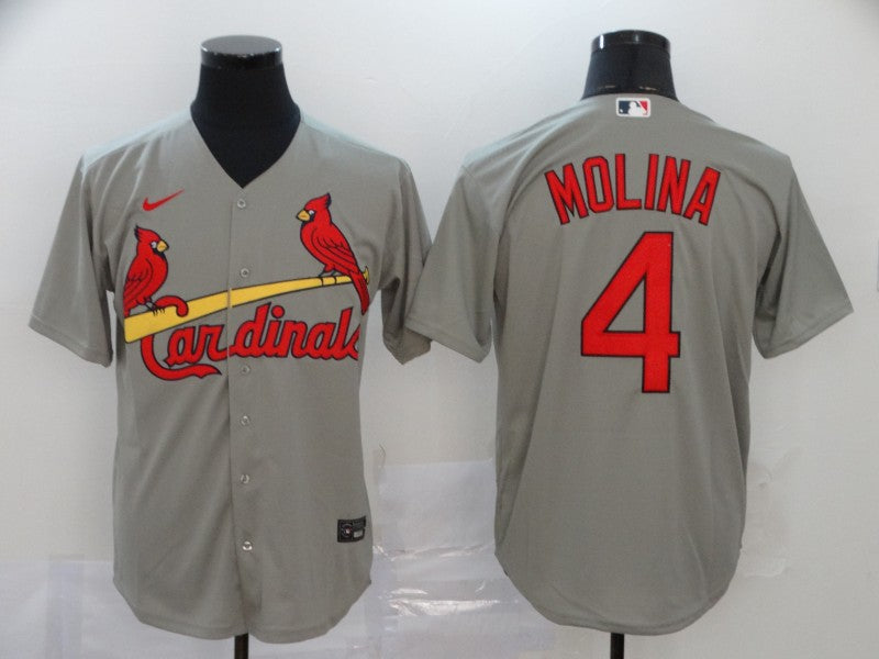 Yadier Molina St. Louis Cardinals grey jersey