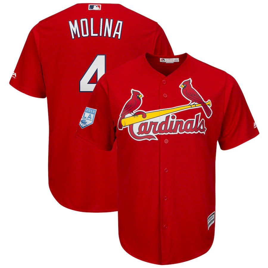 Yadier Molina St. Louis Cardinals red jersey