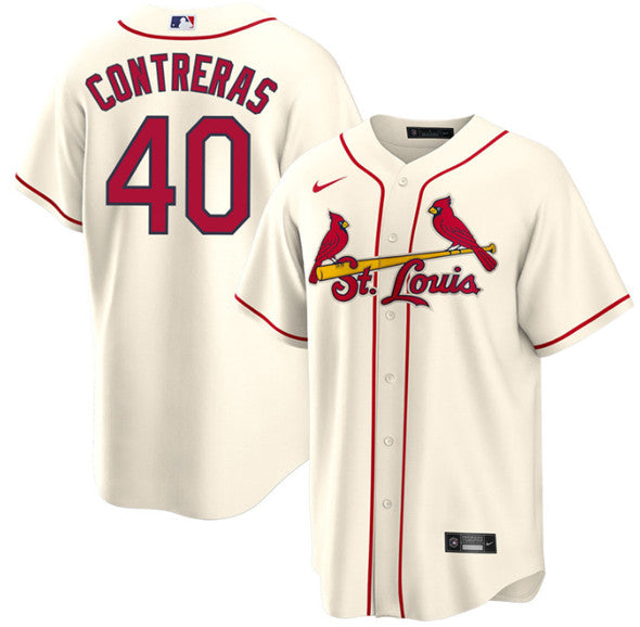 Willson Contreras St. Louis Cardinals cream jersey