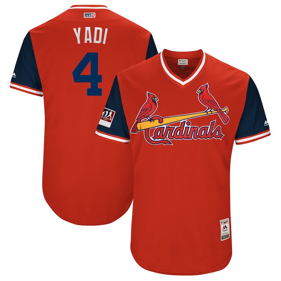 Yadier Molina Yadi Majestic St. Louis Cardinals navy jersey