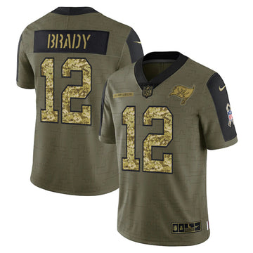 Tom Brady Tampa Bay Buccaneers olive Salute To Service jersey
