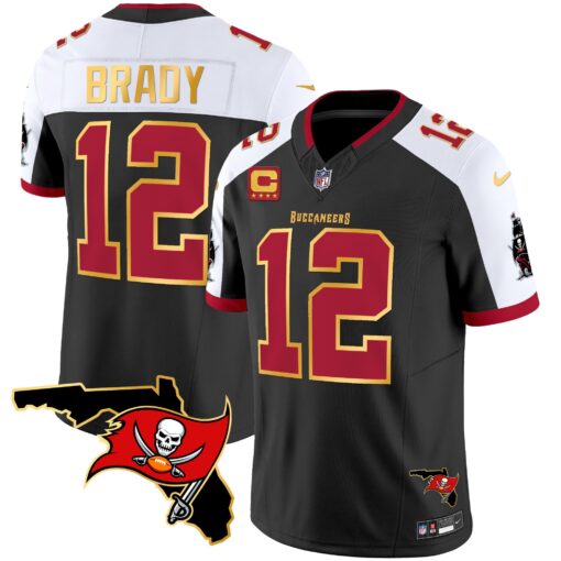 Tom Brady Tampa Bay Buccaneers black-white jersey