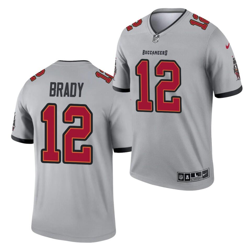 Tom Brady Tampa Bay Buccaneers gray Inverted Legend jersey