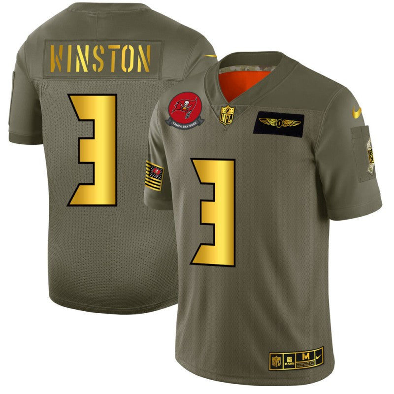 Jameis Winston Tampa Bay Buccaneers olive-gold Salute To Service jersey