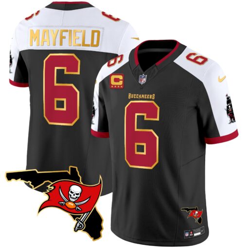Baker Mayfield Tampa Bay Buccaneers black-white jersey