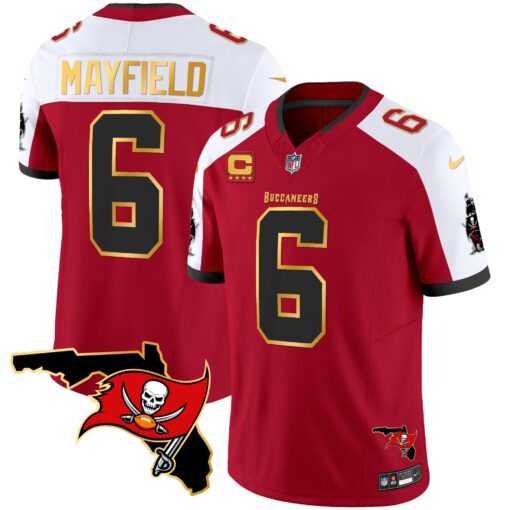 Baker Mayfield Tampa Bay Buccaneers red-white jersey