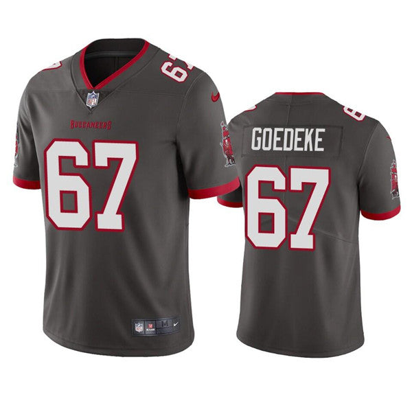 Luke Goedeke Tampa Bay Buccaneers gray jersey