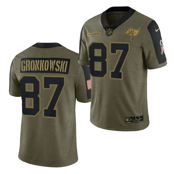 Rob Gronkowski Tampa Bay Buccaneers olive Salute To Service jersey