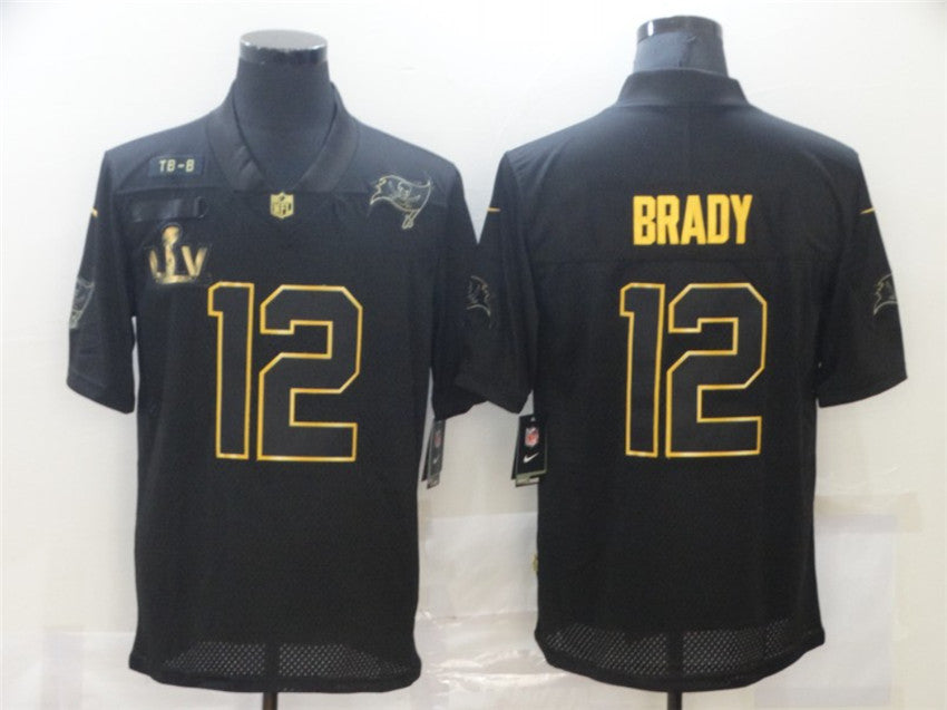 Custom Tampa Bay Buccaneers black-gold Salute To Service jersey