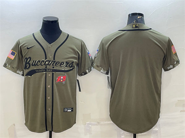 Custom Tampa Bay Buccaneers olive Salute To Service jersey
