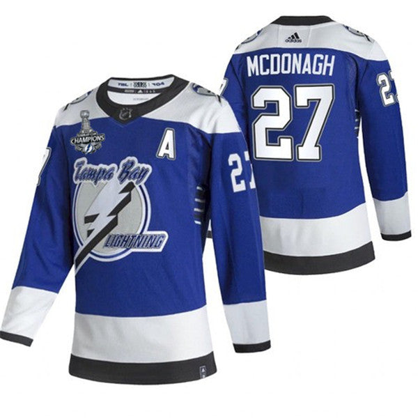 Ryan McDonagh Tampa Bay Lightning blue Reverse Retro jersey