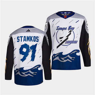 Steven Stamkos Tampa Bay Lightning white Reverse Retro jersey