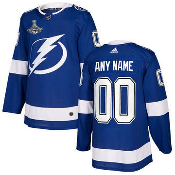 Custom Tampa Bay Lightning blue jersey