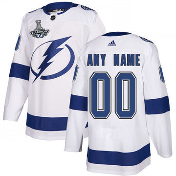 Custom Tampa Bay Lightning white jersey