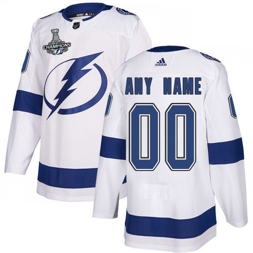 Custom Tampa Bay Lightning white jersey