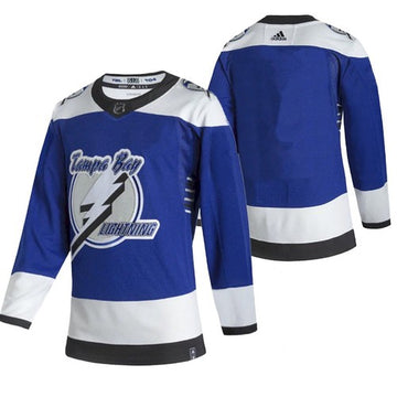 Custom Tampa Bay Lightning blue Reverse Retro jersey