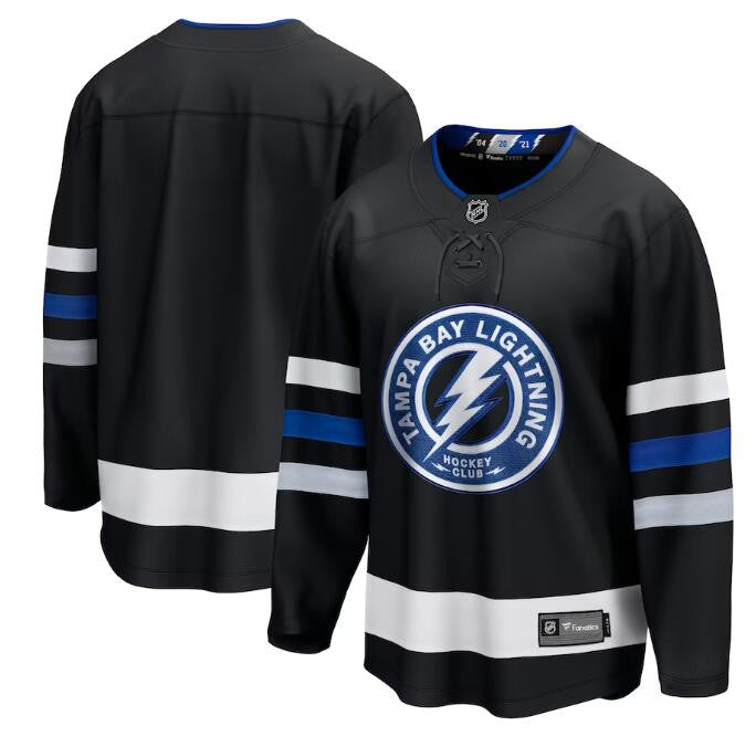 Custom Tampa Bay Lightning black Alternate jersey