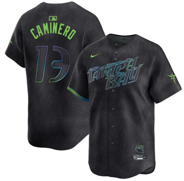 Junior Caminero Tampa Bay Rays charcoal City Connect jersey