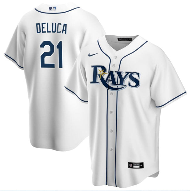 Jonny DeLuca Tampa Bay Rays white jersey