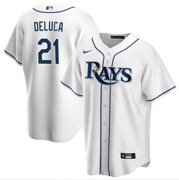 Jonny DeLuca Tampa Bay Rays white jersey
