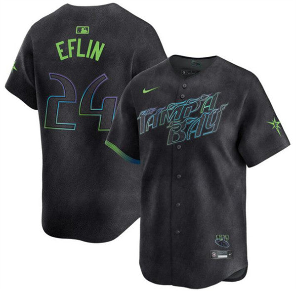 Zach Eflin Tampa Bay Rays charcoal City Connect jersey