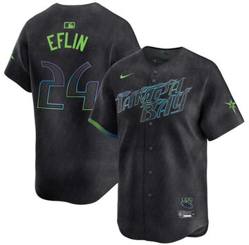 Zach Eflin Tampa Bay Rays charcoal City Connect jersey