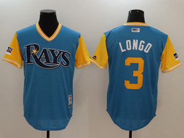 Evan Longoria Longo Majestic Royal-Light Tampa Bay Rays yellow jersey