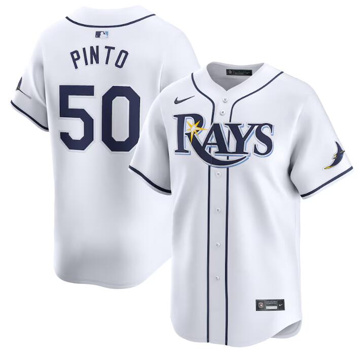 Rene Pinto Tampa Bay Rays white Home jersey