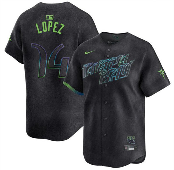 Jacob Lopez Tampa Bay Rays charcoal City Connect jersey