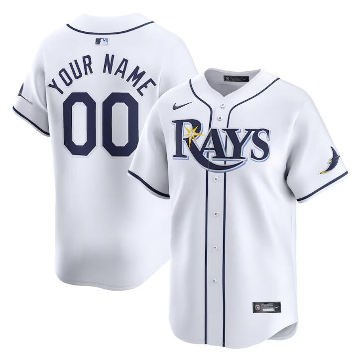 Custom Tampa Bay Rays white Home jersey