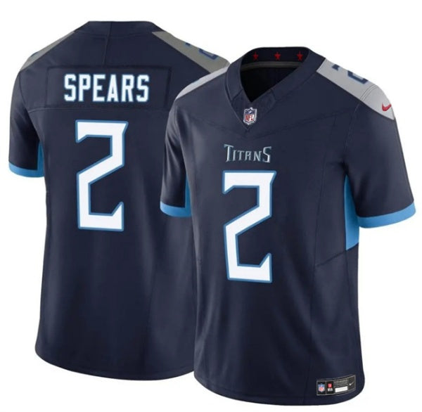 Tyjae Spears Tennessee Titans navy FUSE jersey