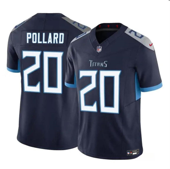 Tony Pollard Tennessee Titans navy FUSE jersey
